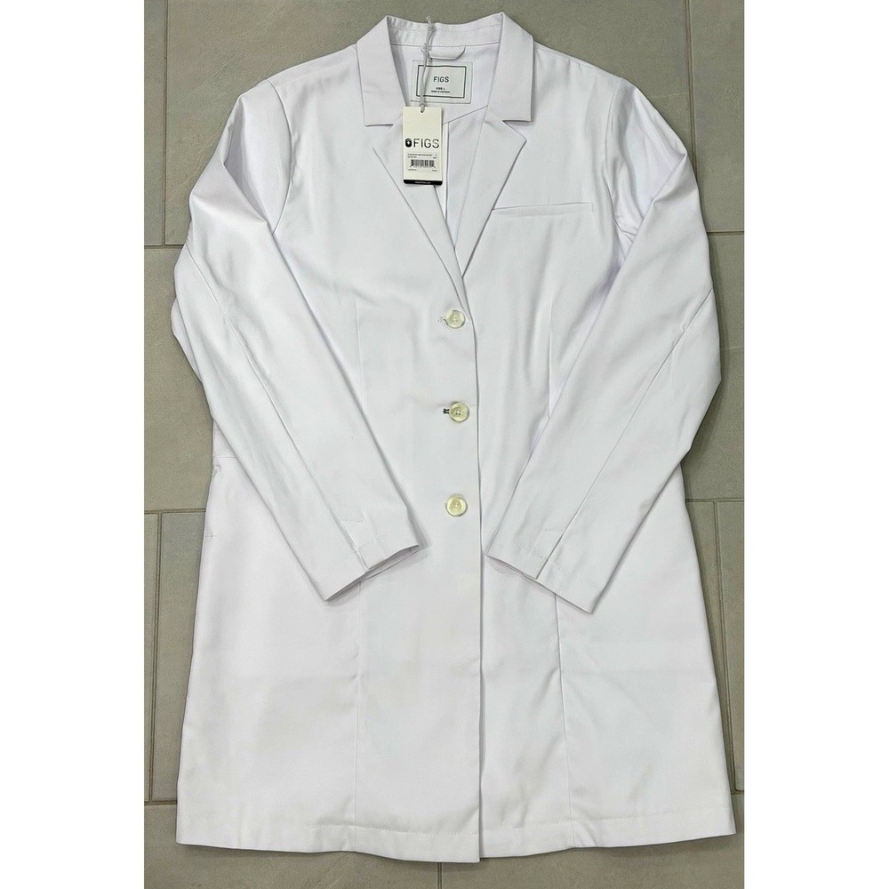 FIGS Bellevue Long Slim Lab Coat Women's Professional Medical Uniform Size Large